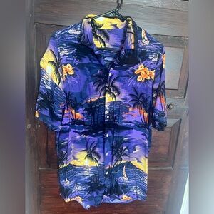 Tropical Purple and Yellow Men's Cruise Shirt